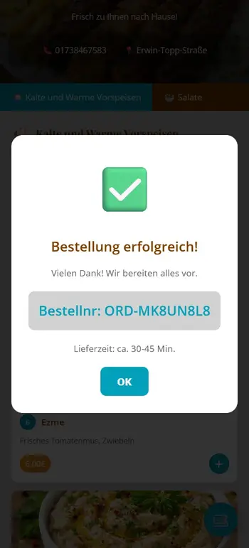 Bestellung erfolgreich